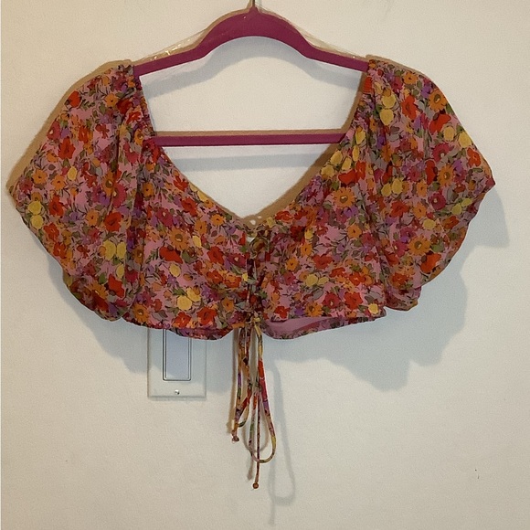 Wild Fable Womens puff sleeve, crop top - Picture 3 of 4